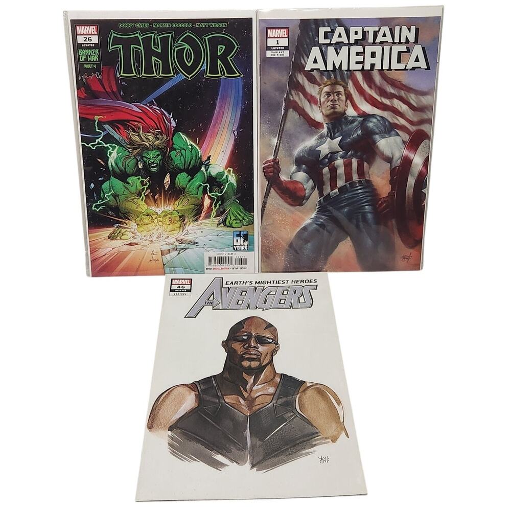 Marvel Thor #25, Captain America #1 Variant And Avengers #46 Variant NM